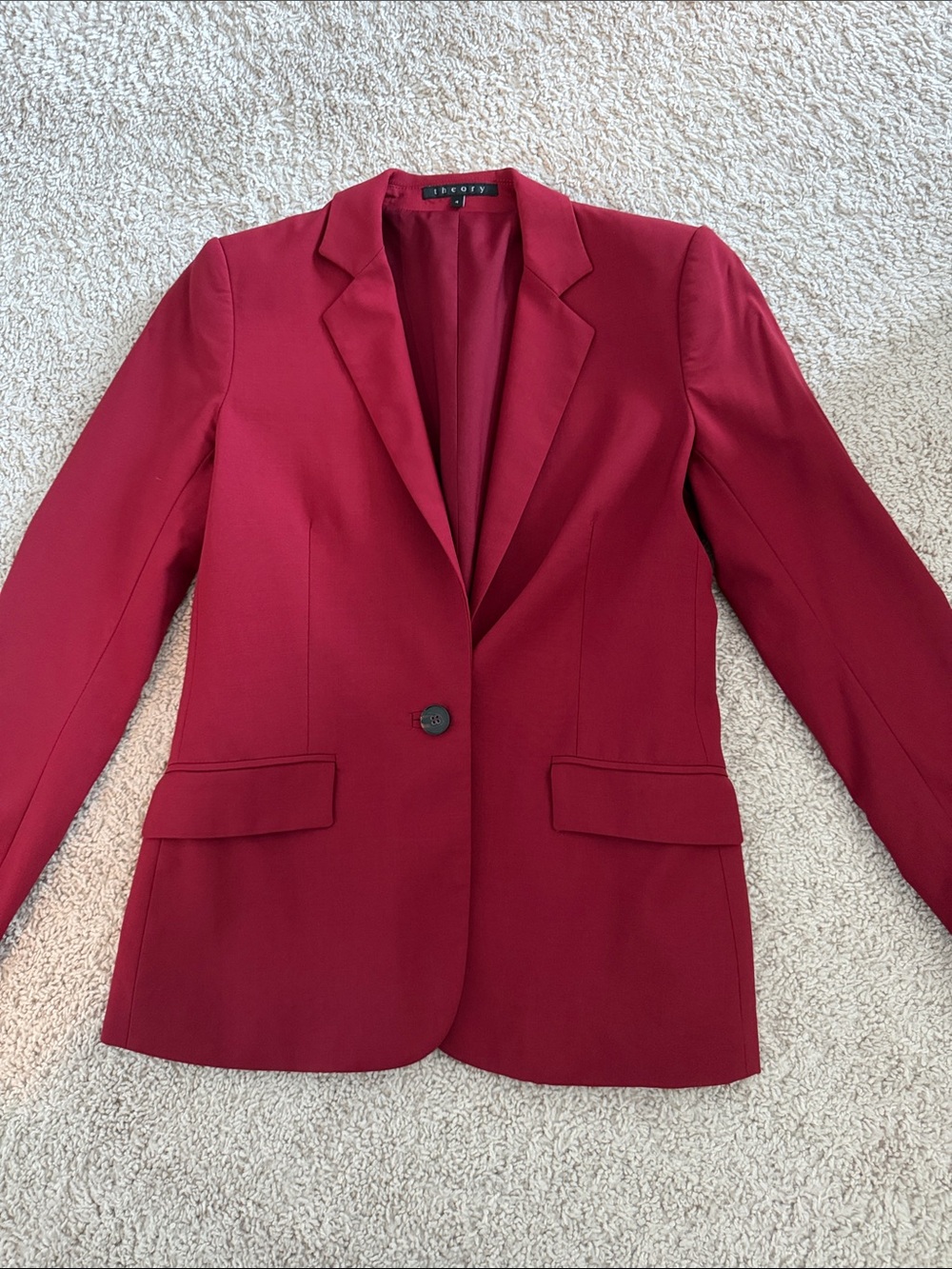 Theory Red Single-Button Blazer